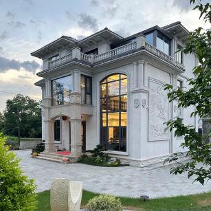 驻马店 白麻花岗岩私人别墅干挂石材豪华定制