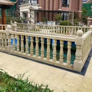 驻马店黄金麻花岗岩石材栏杆，扶手，将军柱，花瓶柱