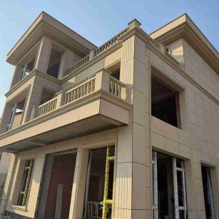 驻马店 黄金麻花岗岩石材荔枝面外墙干挂效果展示