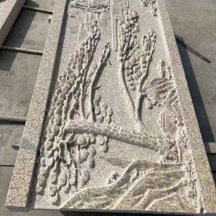 驻马店 黄金麻雕刻板浮雕迎客松