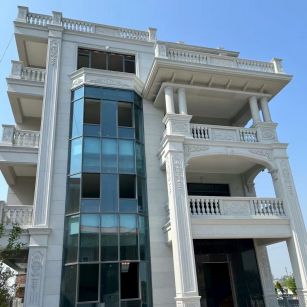 驻马店 白麻花岗岩别墅外墙干挂效果展示