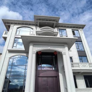 驻马店白麻别墅外墙干挂石材效果示例