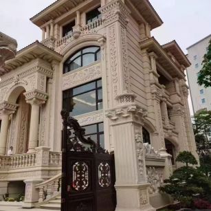 驻马店 黄金麻花岗岩别墅外墙干挂效果展示