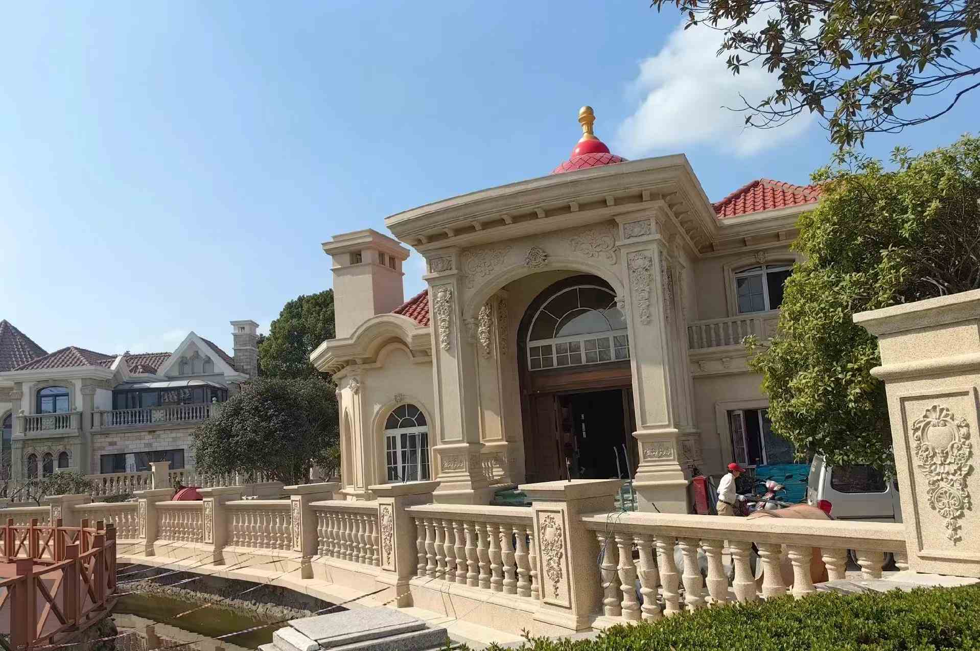 驻马店 黄金麻花岗岩欧式别墅