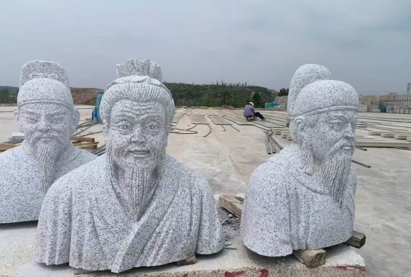 驻马店 白麻花岗岩石材人物立体雕刻