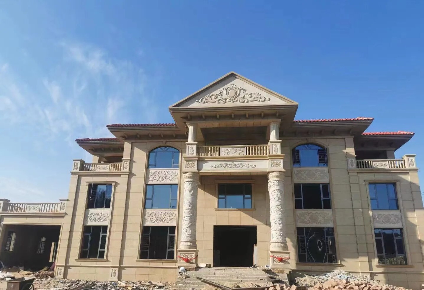 驻马店 黄金麻花岗岩别墅外墙干挂