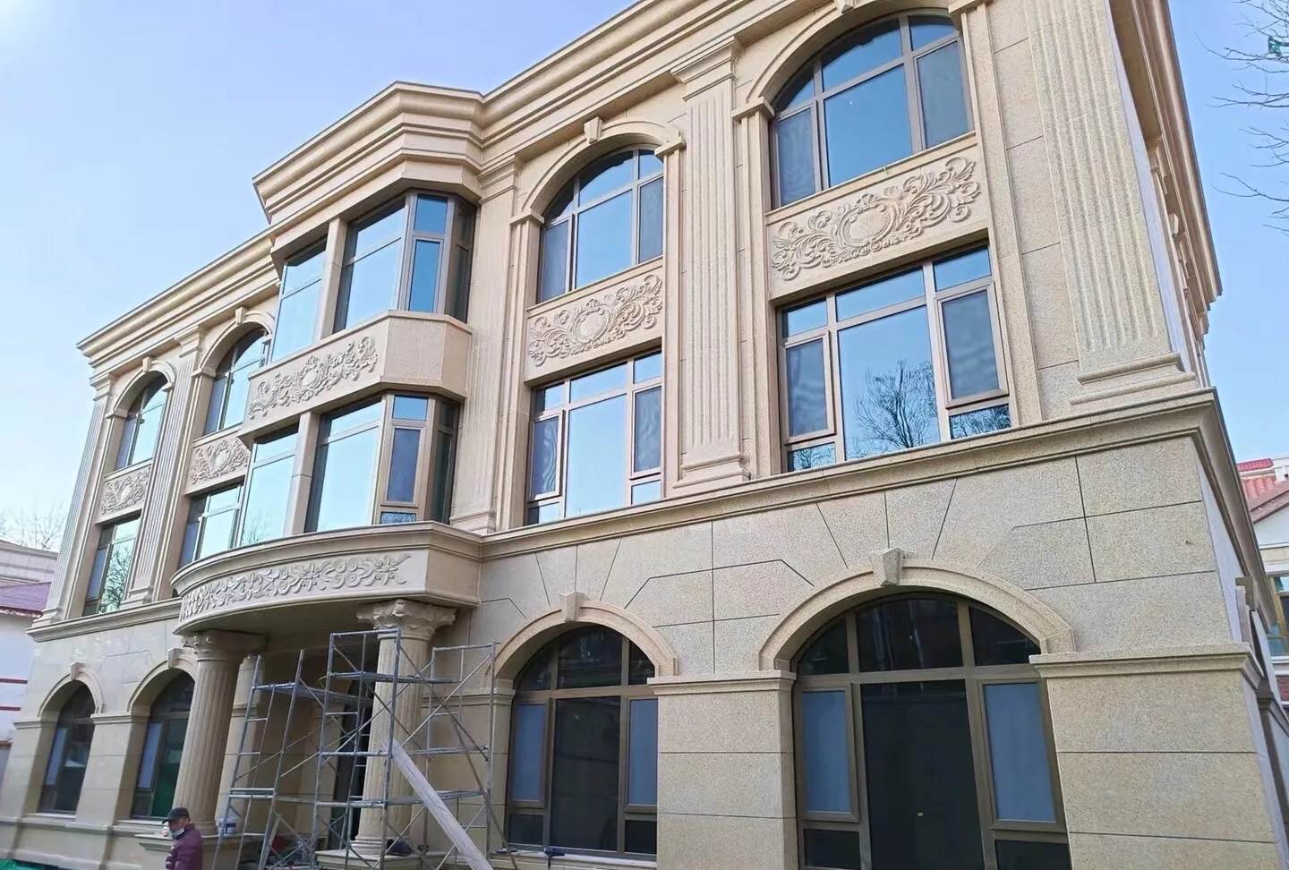 驻马店 黄金麻花岗岩别墅外墙干挂