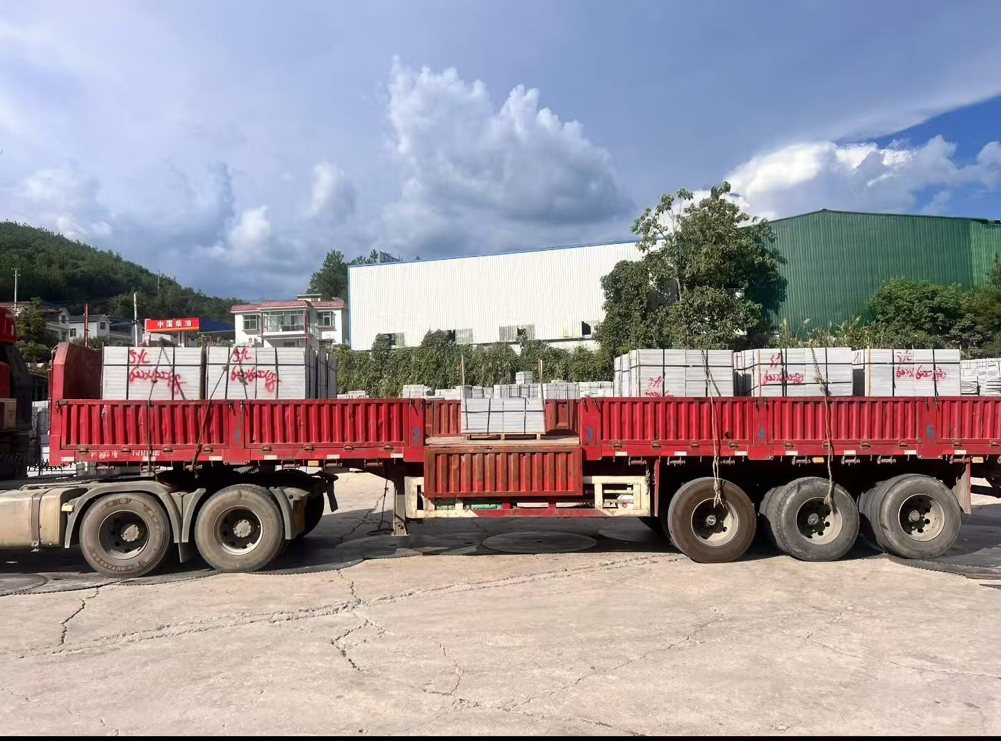 驻马店 芝麻灰花岗岩地铺石出货日常